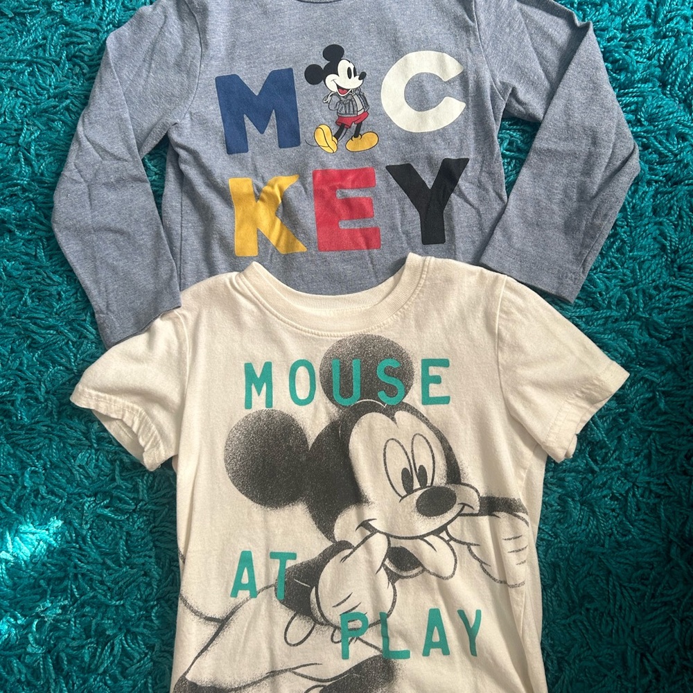 Disney Mickey Mouse shirt 5T short sleeves & Disney long sleeve Mickey shirt
